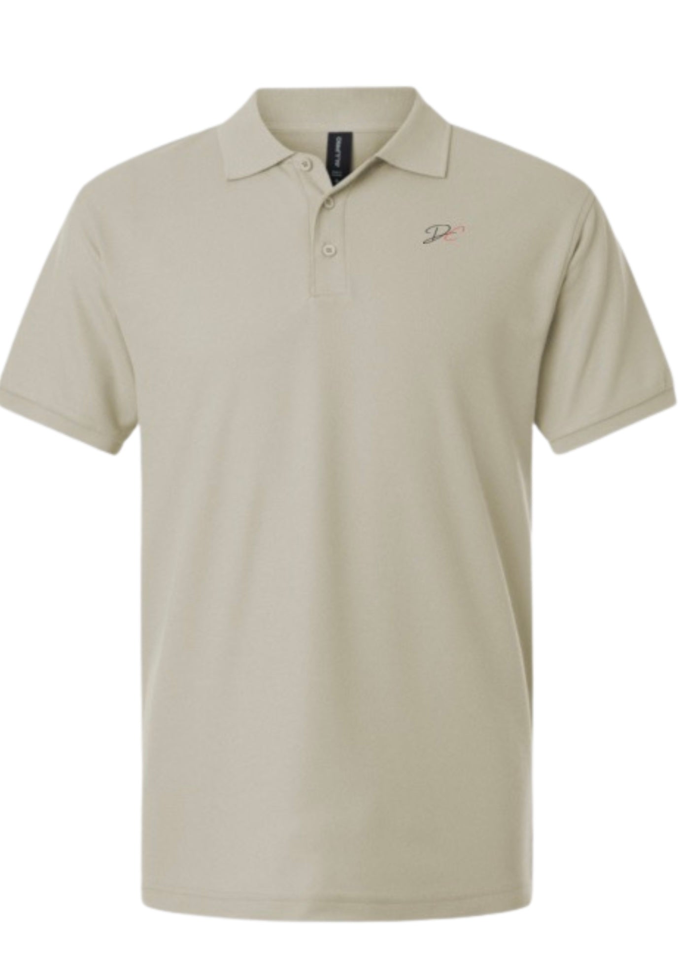 Men's Pique Polo (Sand/Carolina Blue)