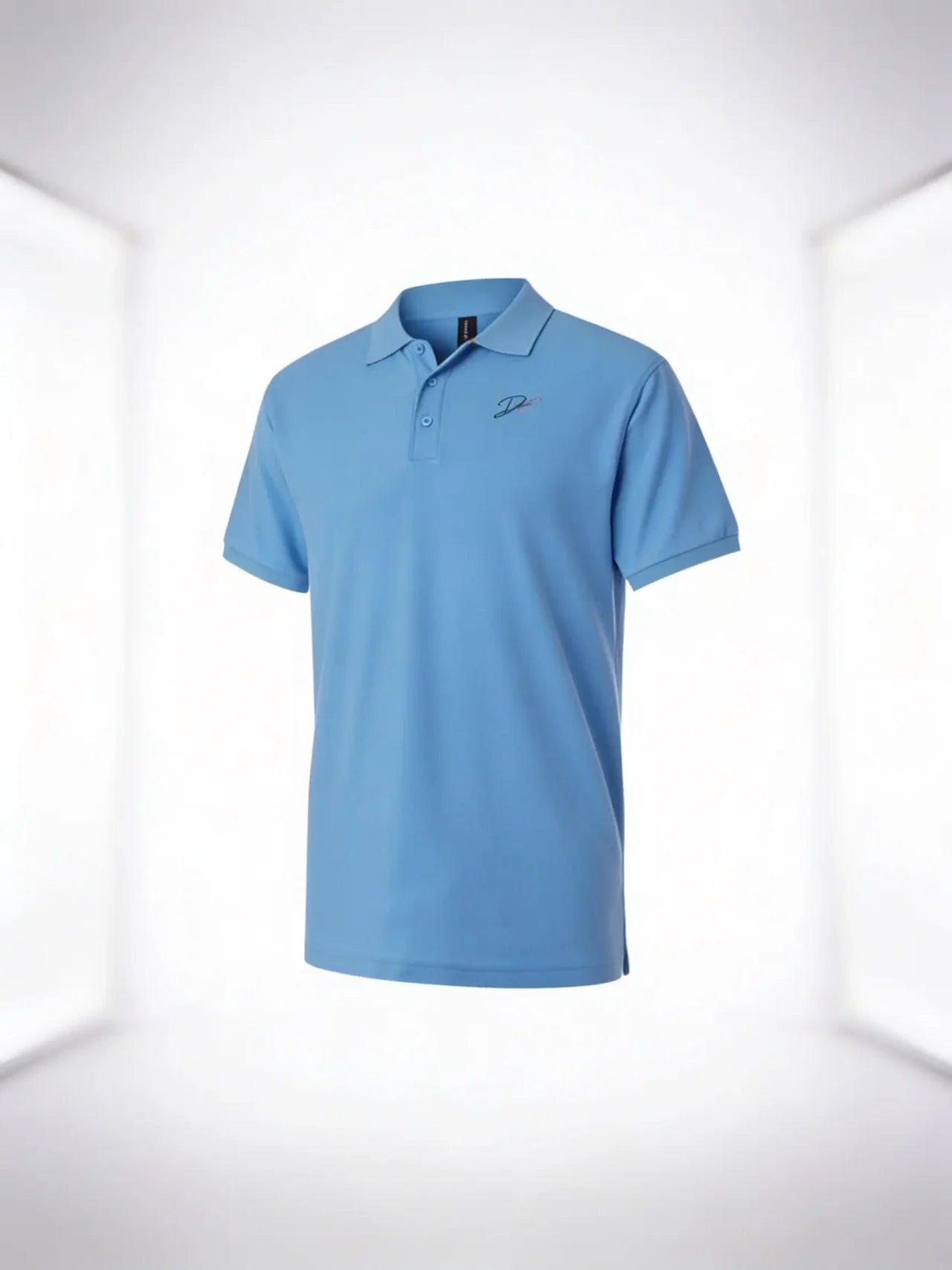 Men's Pique Polo (Sand/Carolina Blue)